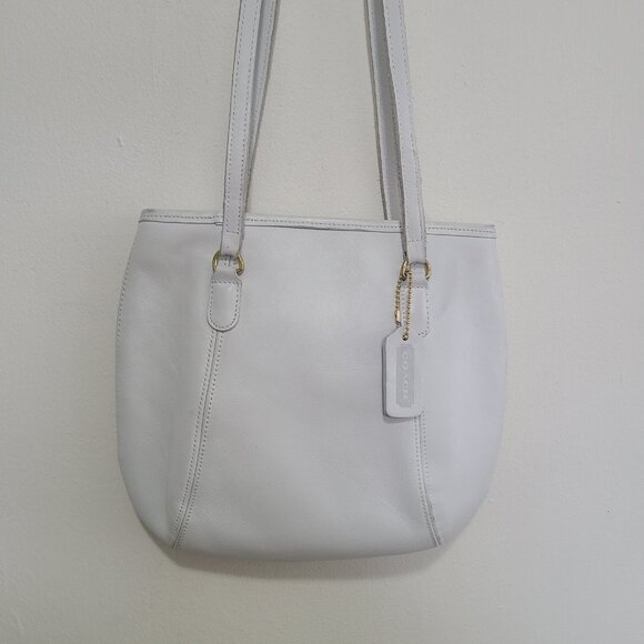 Coach Medium Framed Pouch Bag white leather - Picture 1 of 10